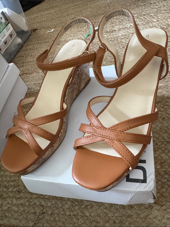 Dream Pairs Other - Dream Pairs Tan Strappy Cork Wedge Sandals